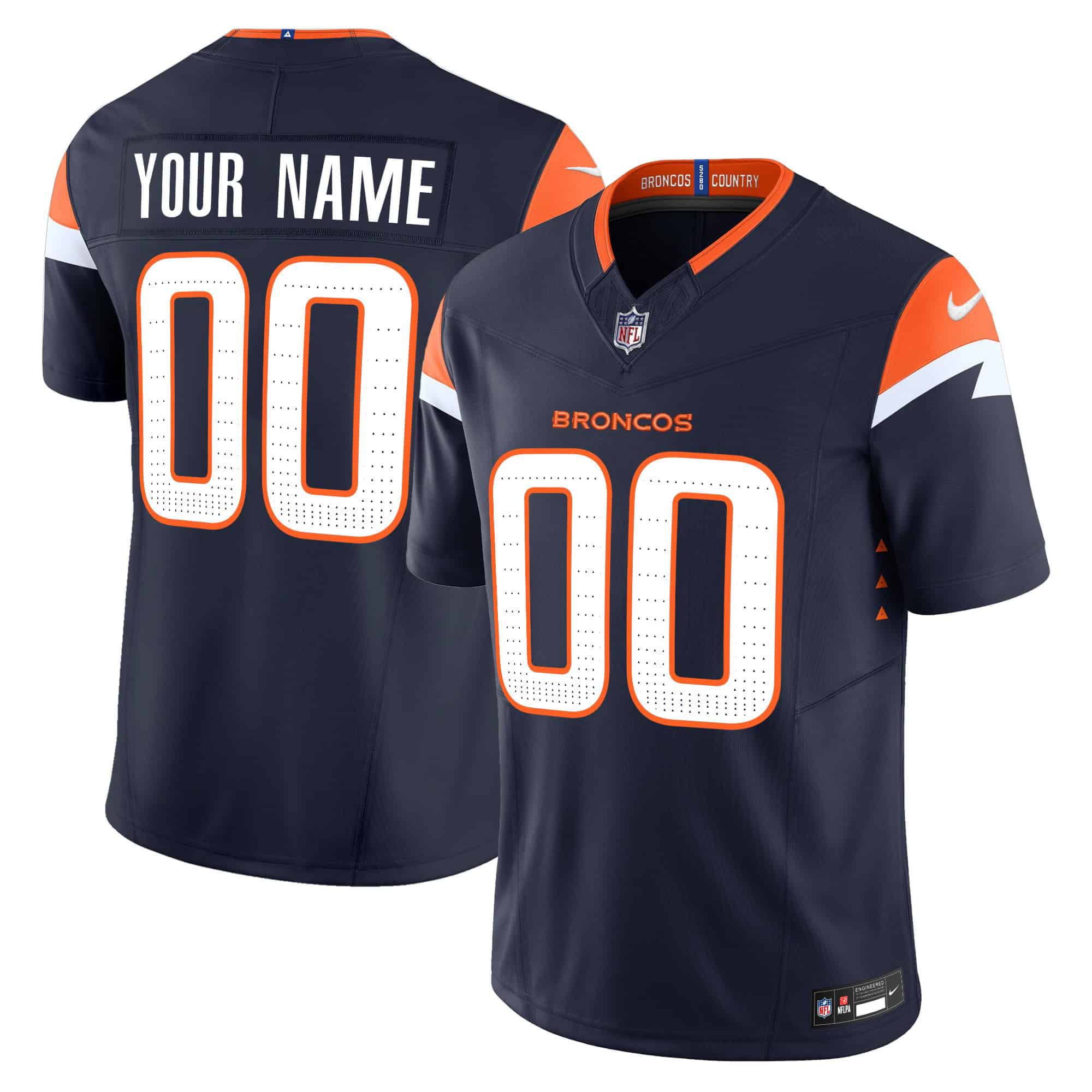Men Denver Broncos Blue 2024 Nike Vapor Limited Custom NFL Jersey